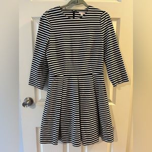 Black & White Boat Neck Striped Gap Dress with 3/4 sleeves